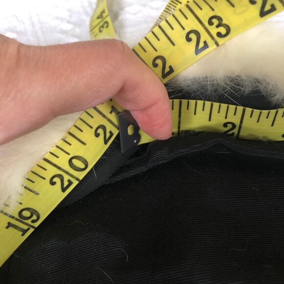 Vintage Fur Pillbox Hat Cream White Union Made USA Small 50s 60s Winter Bridal - Picture 5 of 5